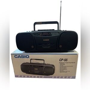 Casio CP-55 Portable Stereo Cassette Recorder AM FM Original Box & Packing Radio